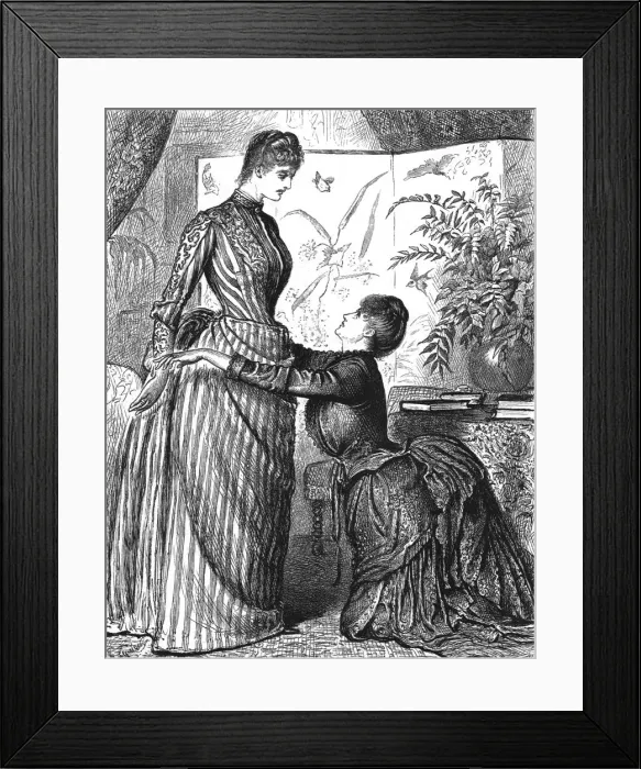 Framed Print : The Mystery of Mirbridge, by James Payn. What! Is it possible that you will not tell him?, 188 Creator: George du Maurier Framed Print : The Mystery of Mirbridge, by James Payn. What! Is it possible that you will not tell him?, 188 Creator: George du Maurier