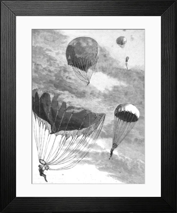 Framed Print : The Descent from a Balloon at the Alexandra Palace, 1888. Creator: Unknown Framed Print : The Descent from a Balloon at the Alexandra Palace, 1888. Creator: Unknown