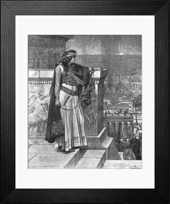 Framed Print : Pictures of the Year- VII, Zenobias last look at Palmyra, 1888. Creator: Herbert Gustave Schmalz Framed Print : Pictures of the Year- VII, Zenobias last look at Palmyra, 1888. Creator: Herbert Gustave Schmalz
