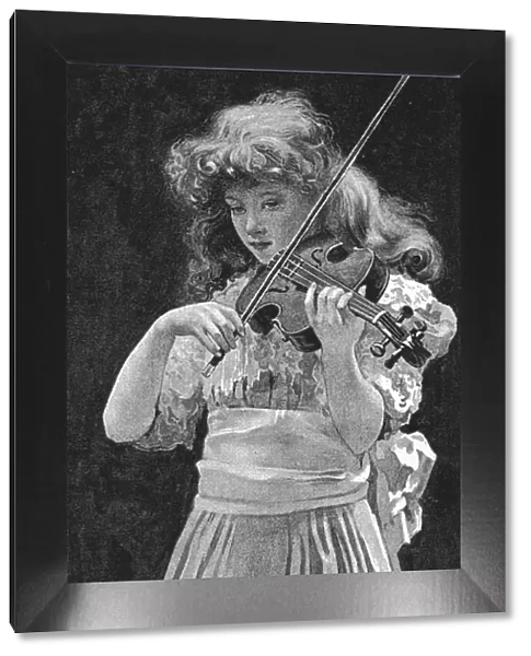 Pictures of the Year- IX, 'A Child Playing the Violin', 1888. Creator: Arthur Dampier May