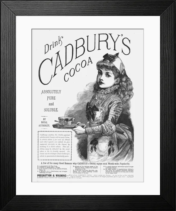 Framed Print : Drink Cadburys Cocoa, 1888. Creator: Unknown Framed Print : Drink Cadburys Cocoa, 1888. Creator: Unknown