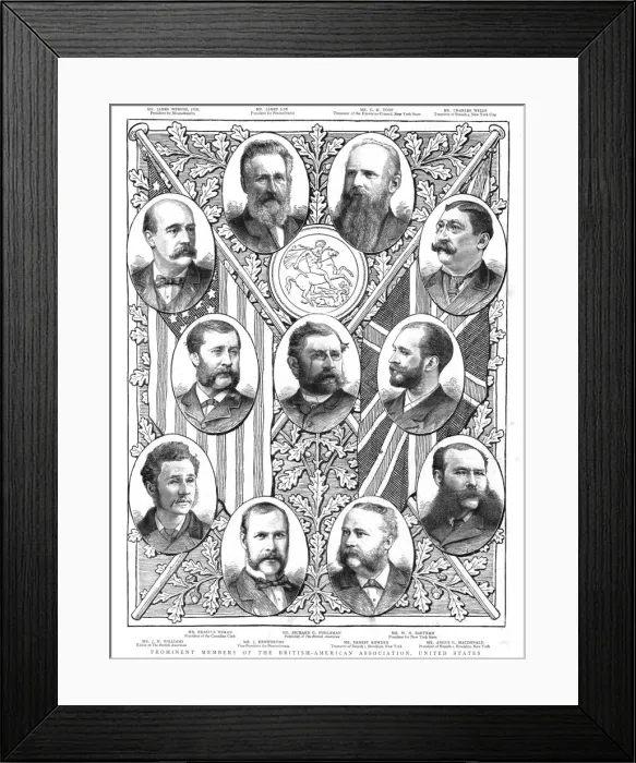 Framed Print : Prominent Members of the British-American Association, United States, 1888. Creator: Unknown Framed Print : Prominent Members of the British-American Association, United States, 1888. Creator: Unknown
