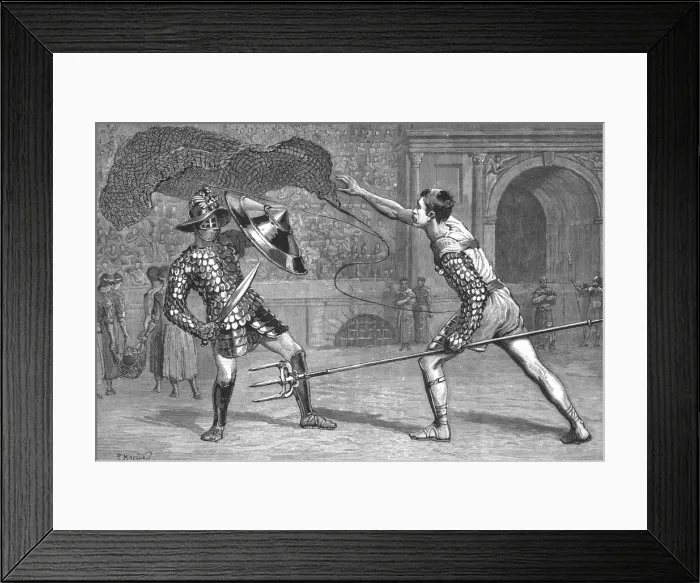 Framed Print : The Roman Gladiatorial Games at the Italian Exhibition, Earls Court, 1888. Creator: Percy Macquoid Framed Print : The Roman Gladiatorial Games at the Italian Exhibition, Earls Court, 1888. Creator: Percy Macquoid