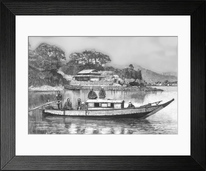 Framed Print : A House-Boat in Japan, 1888. Creator: Unknown Framed Print : A House-Boat in Japan, 1888. Creator: Unknown