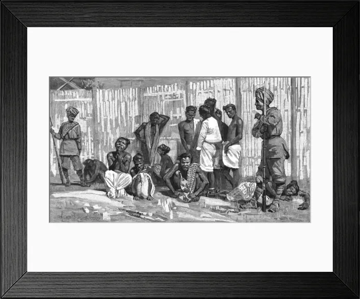 Framed Print : Burma- Dacoits in jail at Mandalay, 1888. Creator: Unknown Framed Print : Burma- Dacoits in jail at Mandalay, 1888. Creator: Unknown