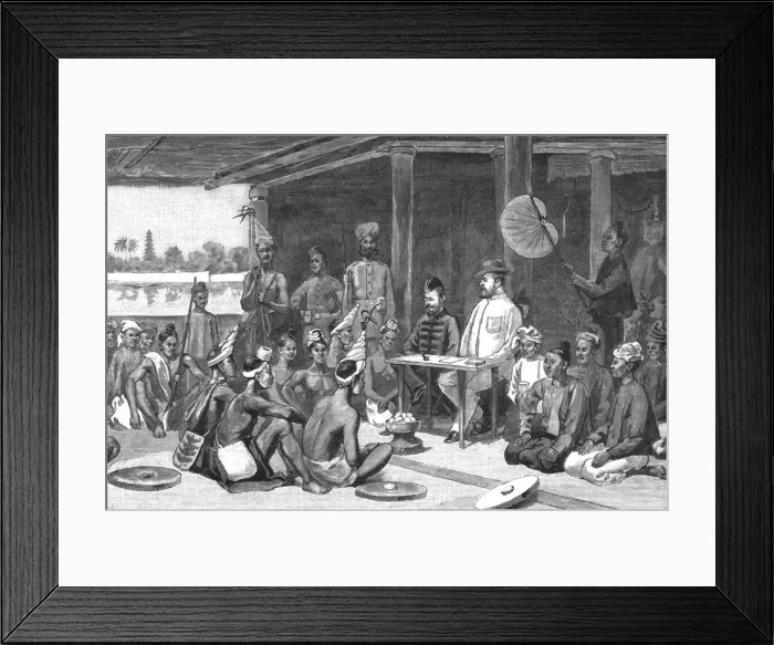 Framed Print : With the Chins in Upper Burma, Major Raikes, Deputy-Commissioner of Upper Chindwin, meeting with t Creator: Unknown Framed Print : With the Chins in Upper Burma, Major Raikes, Deputy-Commissioner of Upper Chindwin, meeting with t Creator: Unknown