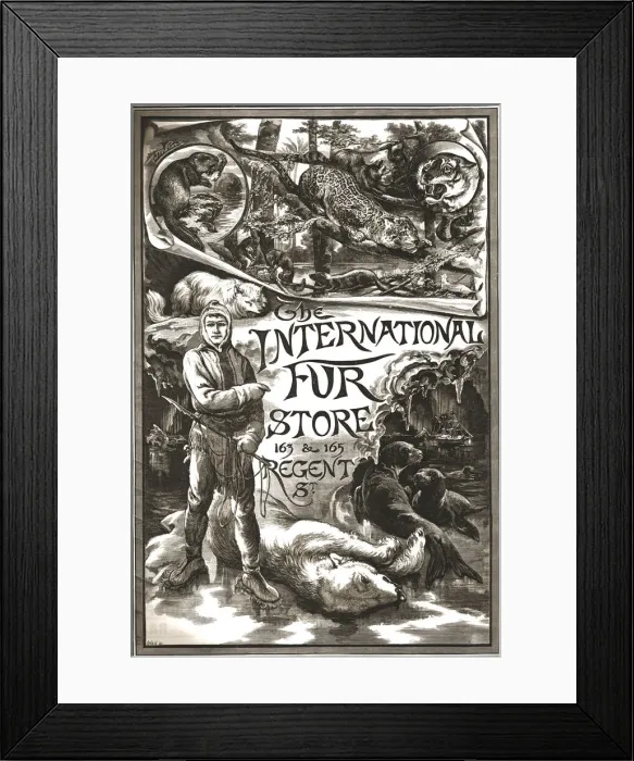 Framed Print : The International Fur Store, 163-165 Regent Street, 1888. Creator: Unknown Framed Print : The International Fur Store, 163-165 Regent Street, 1888. Creator: Unknown