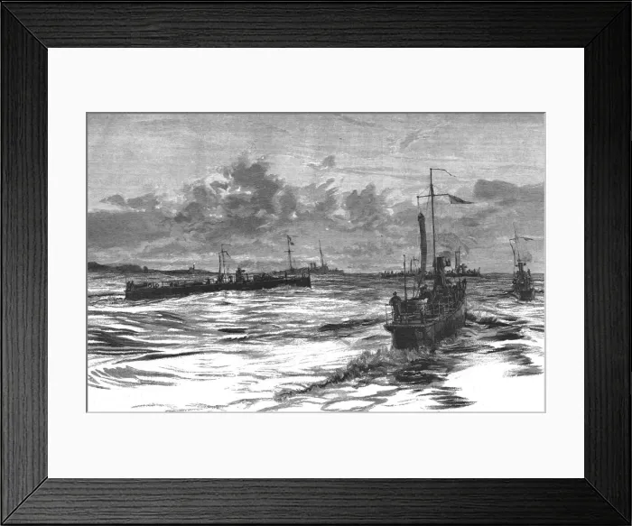 Framed Print : The Naval Mobilisation, The defence of Lough Swilly at night, 1888. Creator: Unknown Framed Print : The Naval Mobilisation, The defence of Lough Swilly at night, 1888. Creator: Unknown