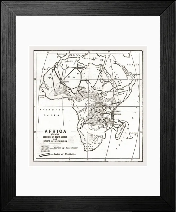 Framed Print : Africa showing souces of Slave Supply, 1888. Creator: Unknown Framed Print : Africa showing souces of Slave Supply, 1888. Creator: Unknown