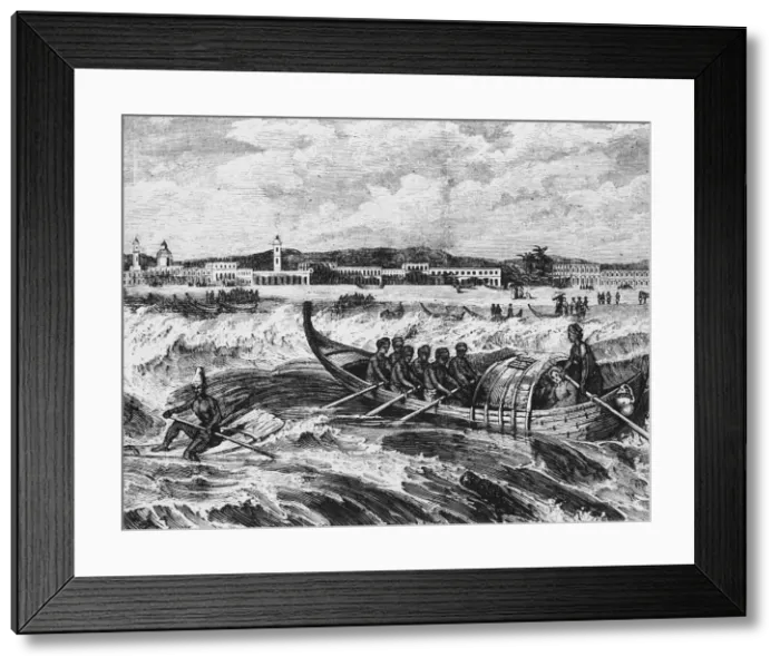Framed Print : View of Madras from the Sea, c1891. Creator: James Grant Framed Print : View of Madras from the Sea, c1891. Creator: James Grant