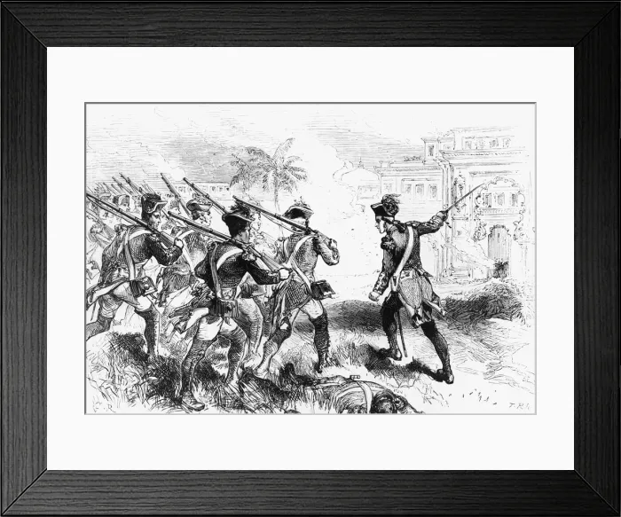 Framed Print : Clive Leading His Men Up To Conjeveram, c1891. Creator: James Grant Framed Print : Clive Leading His Men Up To Conjeveram, c1891. Creator: James Grant