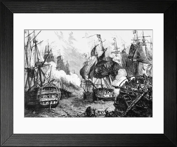 Framed Print : Sea-Fight Off Trincomalee, c1891. Creator: James Grant Framed Print : Sea-Fight Off Trincomalee, c1891. Creator: James Grant
