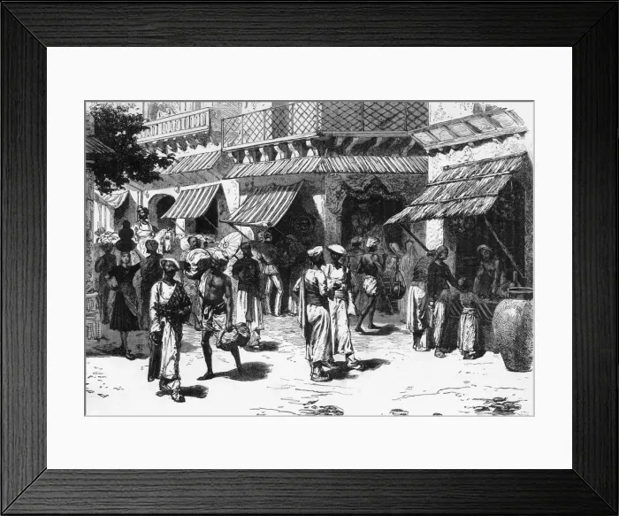 Framed Print : Scene In Delhi: The Cross-Roads, Chandni Chowk, the Principal Business Thoroughfare, c1891. Creator: James Grant Framed Print : Scene In Delhi: The Cross-Roads, Chandni Chowk, the Principal Business Thoroughfare, c1891. Creator: James Grant