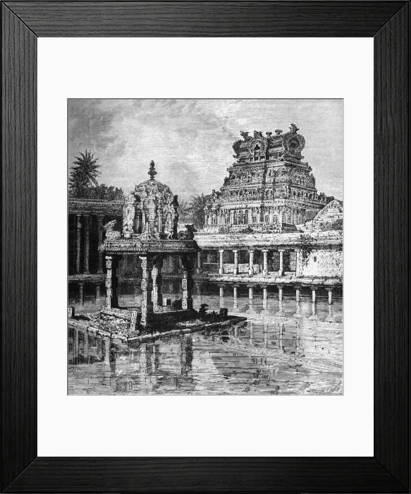 Framed Print : Sacred Pool near Trichinopoly, c1891. Creator: James Grant Framed Print : Sacred Pool near Trichinopoly, c1891. Creator: James Grant