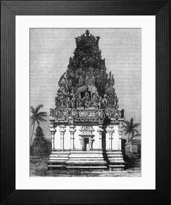 Framed Print : Portico of a Pagoda at Pondicherry, c1891. Creator: James Grant Framed Print : Portico of a Pagoda at Pondicherry, c1891. Creator: James Grant