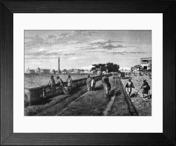Framed Print : The Esplanade, Calcutta, c1891. Creator: James Grant Framed Print : The Esplanade, Calcutta, c1891. Creator: James Grant