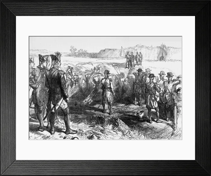 Framed Print : The French Commissioners Coming to Treat for the Surrender for the Surrender of Pondicherry, c1891 Creator: James Grant Framed Print : The French Commissioners Coming to Treat for the Surrender for the Surrender of Pondicherry, c1891 Creator: James Grant