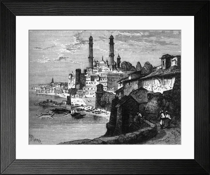 Framed Print : View of Benares, c1891. Creator: James Grant Framed Print : View of Benares, c1891. Creator: James Grant