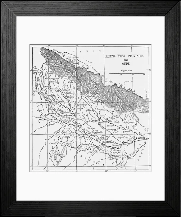Framed Print : Map of Oude and the North-West Provinces, c1891. Creator: James Grant Framed Print : Map of Oude and the North-West Provinces, c1891. Creator: James Grant