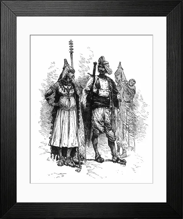 Framed Print : Group of Brinjarries, c1891. Creator: James Grant Framed Print : Group of Brinjarries, c1891. Creator: James Grant