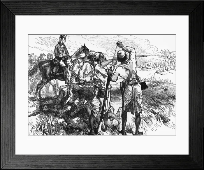 Framed Print : The Sepoys at Buxar, c1891. Creator: James Grant Framed Print : The Sepoys at Buxar, c1891. Creator: James Grant