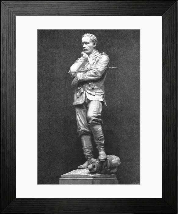 Framed Print : The new statue of the late General Gordon in Trafalgar Square, 1888. Creator: Unknown Framed Print : The new statue of the late General Gordon in Trafalgar Square, 1888. Creator: Unknown