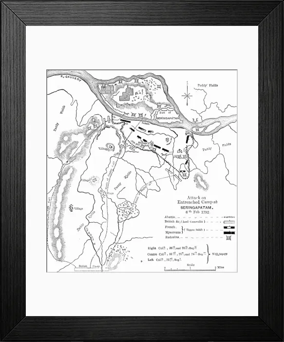 Framed Print : Plan of the Attack on Seringapatam, c1891. Creator: James Grant Framed Print : Plan of the Attack on Seringapatam, c1891. Creator: James Grant