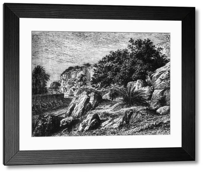 Framed Print : View at Malabar Hill, near Bombay, c1891. Creator: James Grant