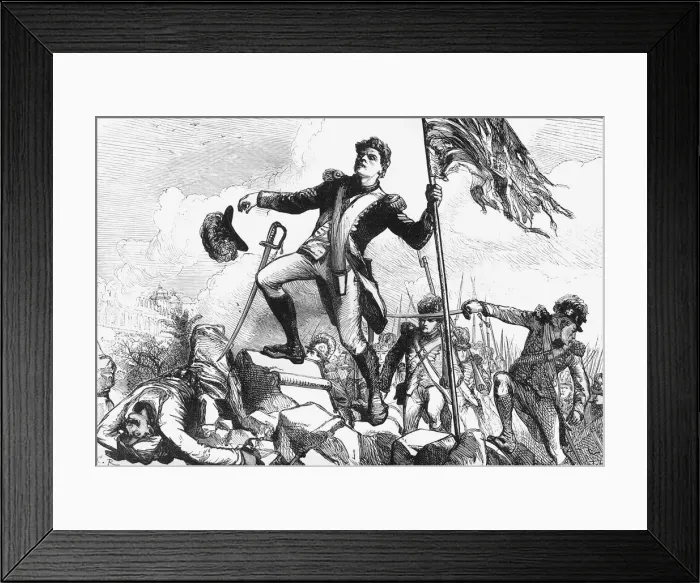 Framed Print : Lieutenant Graham Planting the Standard, c1891. Creator: James Grant Framed Print : Lieutenant Graham Planting the Standard, c1891. Creator: James Grant