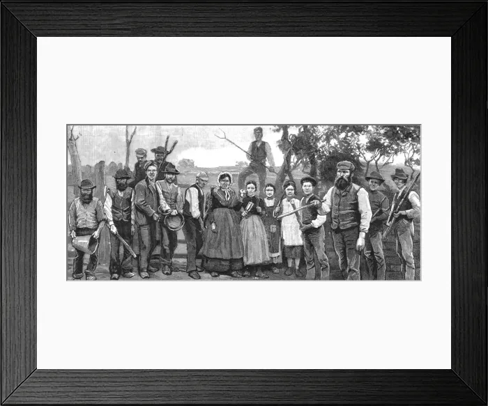 Framed Print : An Eye to Effect, Just before an eviction on Lord Clanricardes Estate, Woodford, Ireland, 188 Creator: Unknown Framed Print : An Eye to Effect, Just before an eviction on Lord Clanricardes Estate, Woodford, Ireland, 188 Creator: Unknown