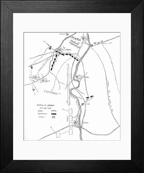 Framed Print : Plan of the Battle of Assaye, c1891. Creator: James Grant Framed Print : Plan of the Battle of Assaye, c1891. Creator: James Grant