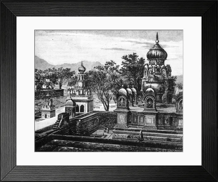 Framed Print : Hindoo Temples in Poonah, c1891. Creator: James Grant Framed Print : Hindoo Temples in Poonah, c1891. Creator: James Grant
