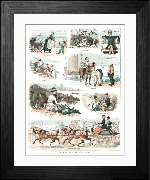 Framed Print : A Holiday by the Sea, 1888. Creator: Unknown Framed Print : A Holiday by the Sea, 1888. Creator: Unknown