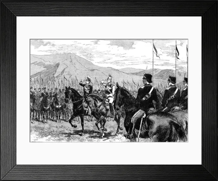 Framed Print : The Visit of the German Emperor to Rome; the Emperor and the King of Italy passing between lines o Creator: Unknown Framed Print : The Visit of the German Emperor to Rome; the Emperor and the King of Italy passing between lines o Creator: Unknown