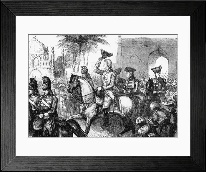 Framed Print : General Goddard Entering Surat, c1891. Creator: James Grant Framed Print : General Goddard Entering Surat, c1891. Creator: James Grant