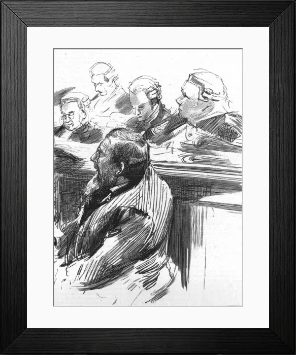 Framed Print : The Parnell Commission at the Royal Courts of Justice; Mr. Biggar appears for himself, 1888. Creator: Unknown Framed Print : The Parnell Commission at the Royal Courts of Justice; Mr. Biggar appears for himself, 1888. Creator: Unknown
