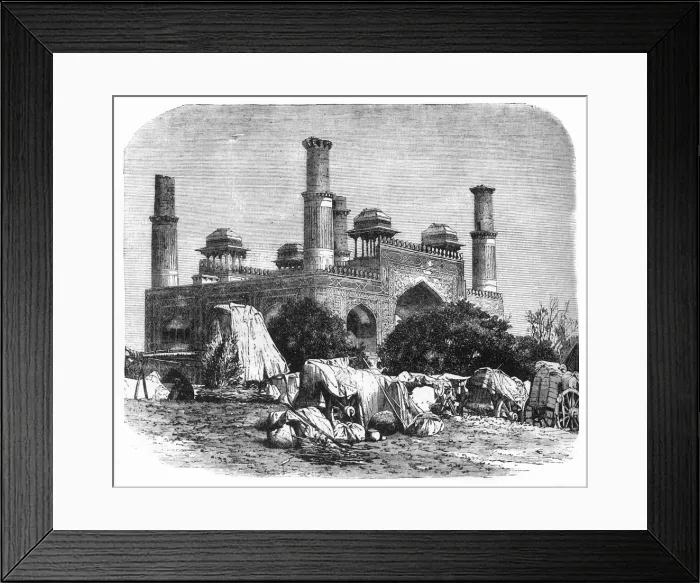 Framed Print : An Encampment at Secundra, c1891. Creator: James Grant Framed Print : An Encampment at Secundra, c1891. Creator: James Grant