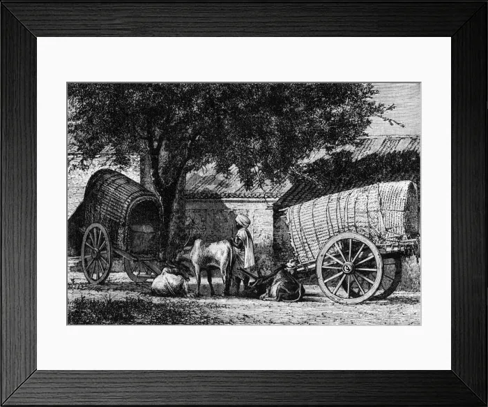 Framed Print : Indian Travelling Wagons, c1891. Creator: James Grant Framed Print : Indian Travelling Wagons, c1891. Creator: James Grant