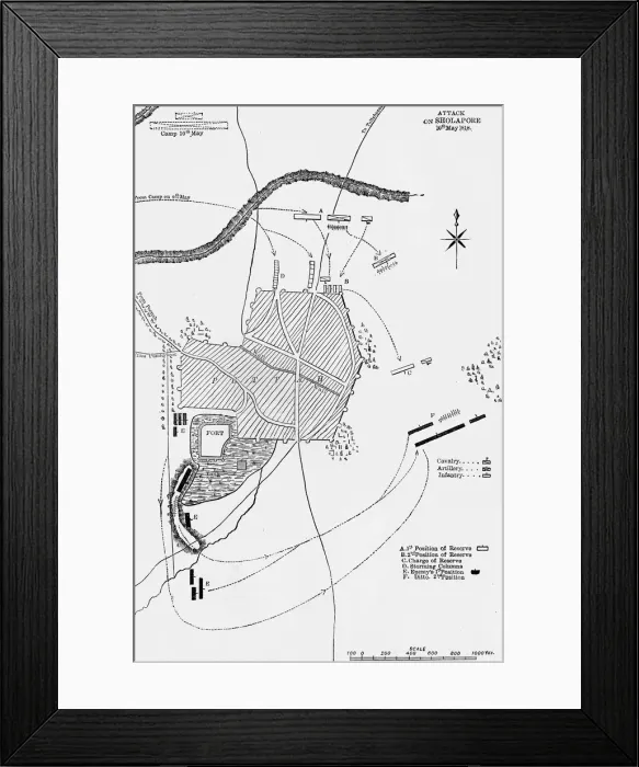 Framed Print : Plan of the Attack on Sholapore, c1891. Creator: James Grant Framed Print : Plan of the Attack on Sholapore, c1891. Creator: James Grant