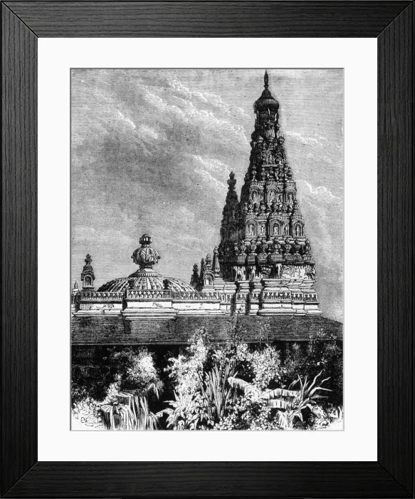 Framed Print : View of a Hindoo Temple, Bombay, c1891. Creator: James Grant