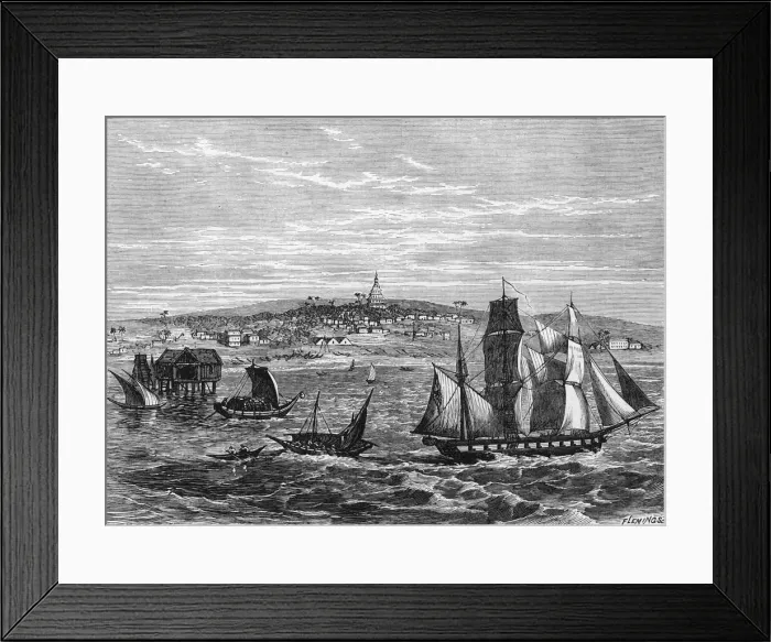 Framed Print : View of Rangoon, c1891. Creator: James Grant Framed Print : View of Rangoon, c1891. Creator: James Grant