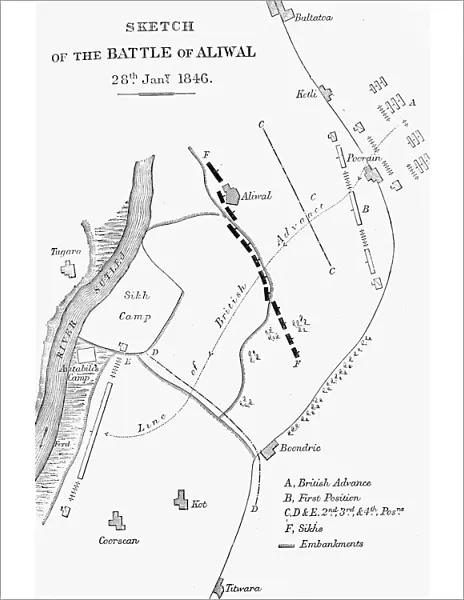 Plan of the Battle of Aliwal, c1891. Creator: James Grant