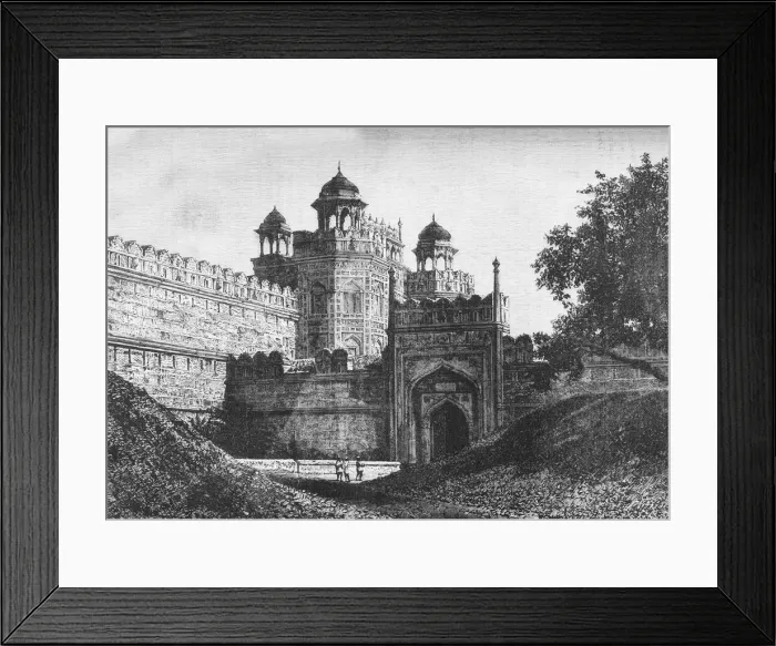 Framed Print : View of the Principal Gate of the Palace of the Padishahs, Delhi, c1891. Creator: James Grant Framed Print : View of the Principal Gate of the Palace of the Padishahs, Delhi, c1891. Creator: James Grant
