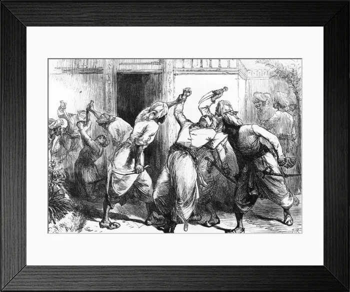 Framed Print : Assassination of Sir Alexander Burnes, c1891. Creator: James Grant Framed Print : Assassination of Sir Alexander Burnes, c1891. Creator: James Grant