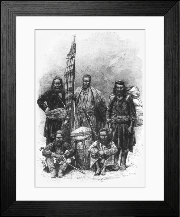 Framed Print : Mountaineers of the Western Himalayas, c1891. Creator: James Grant Framed Print : Mountaineers of the Western Himalayas, c1891. Creator: James Grant