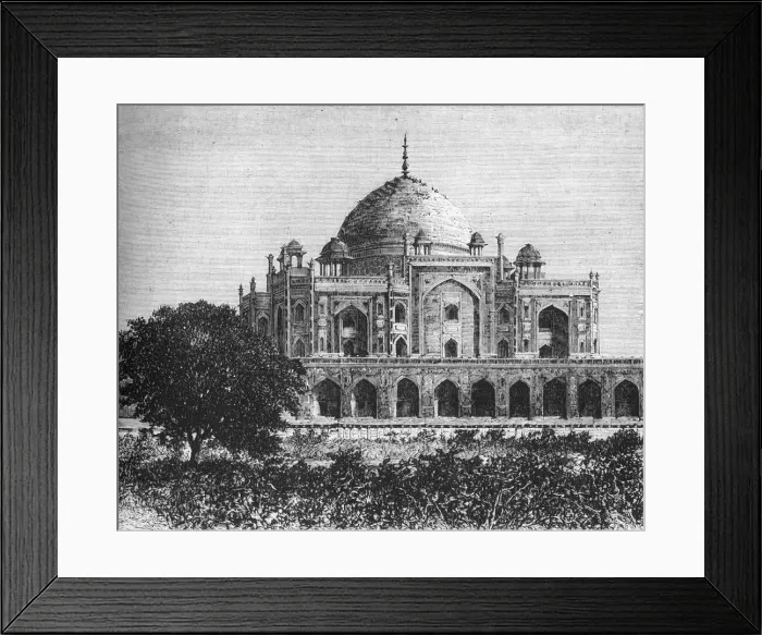 Framed Print : View of the Mausoleum of the Emperor Houmayoun, in the Plain of Delhi, c1891. Creator: James Grant Framed Print : View of the Mausoleum of the Emperor Houmayoun, in the Plain of Delhi, c1891. Creator: James Grant