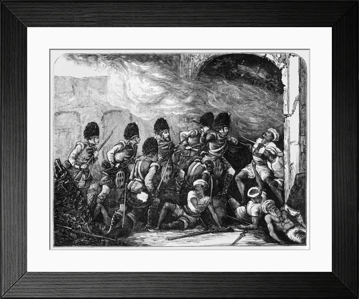Framed Print : The Attack on the Alumbagh, c1891. Creator: James Grant Framed Print : The Attack on the Alumbagh, c1891. Creator: James Grant