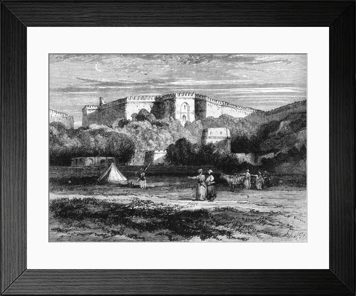 Framed Print : View of Fort Rhotas near Chillianwalla, c1891. Creator: James Grant Framed Print : View of Fort Rhotas near Chillianwalla, c1891. Creator: James Grant
