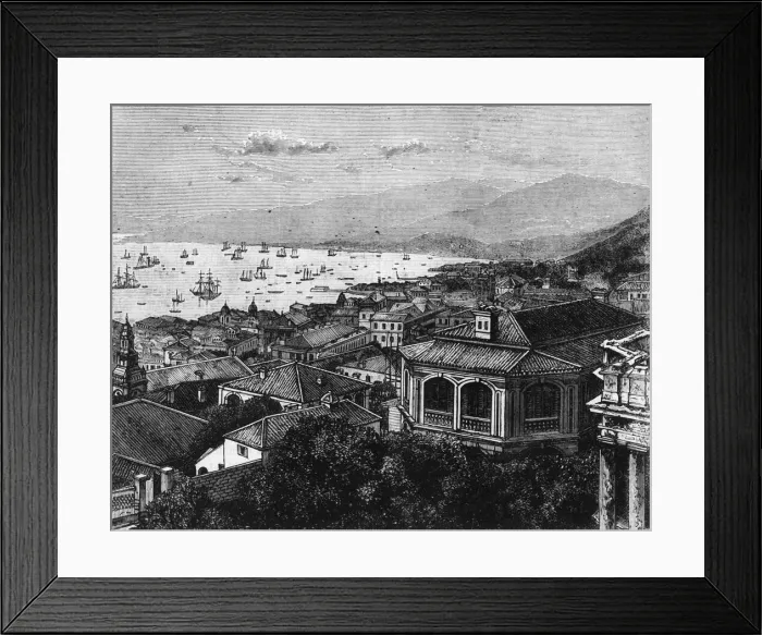 Framed Print : View of Hong Kong, c1891. Creator: James Grant Framed Print : View of Hong Kong, c1891. Creator: James Grant