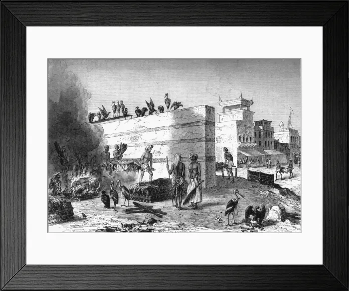 Framed Print : Hindoo Funeral Rites in Calcutta, c1891. Creator: James Grant Framed Print : Hindoo Funeral Rites in Calcutta, c1891. Creator: James Grant
